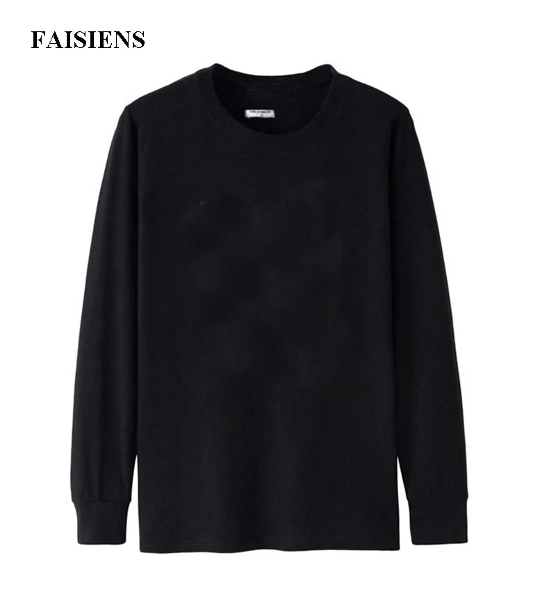 FAISIENS, зима, Большая распродажа, Мужская футболка, 5XL, 6XL, длинный рукав, дешево, осень, плюс размер, большой размер, 7XL, 8XL, футболки, хлопок, домашняя, черная, Тройка