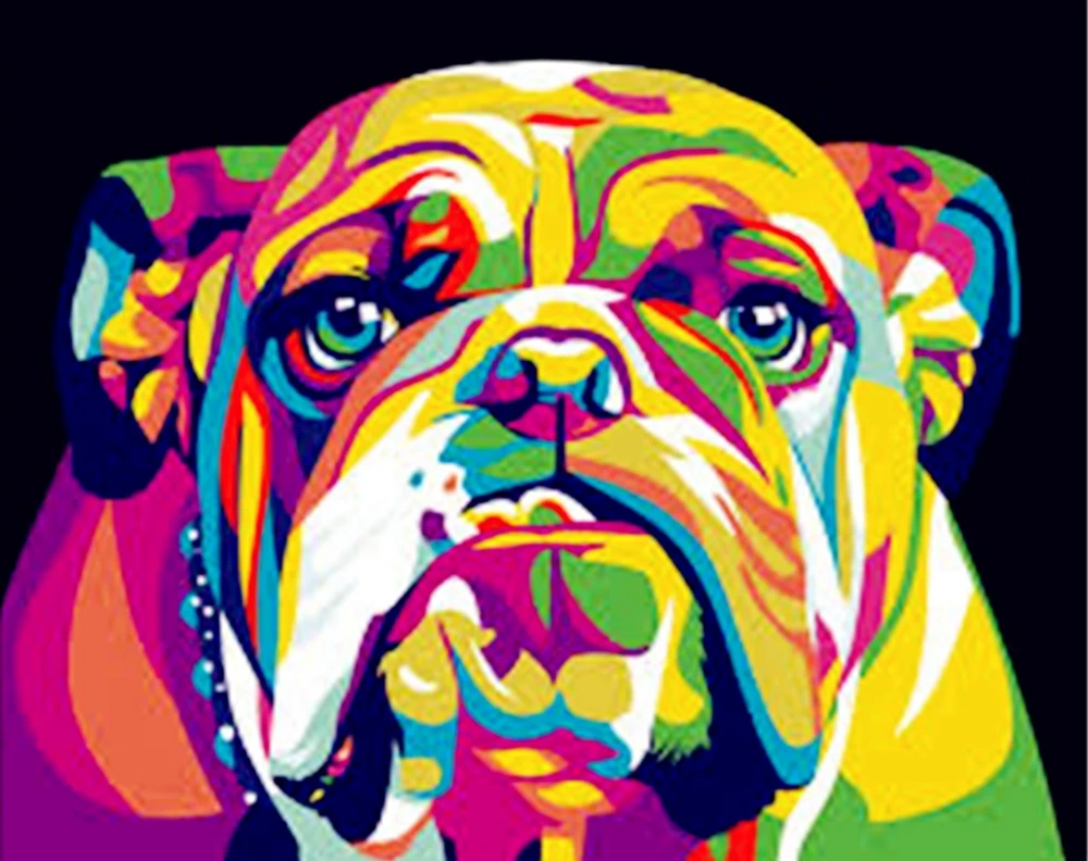 5D diy diamond painting dog mosaic pattern embroidery cross stitch animal rhinestones | Дом и сад