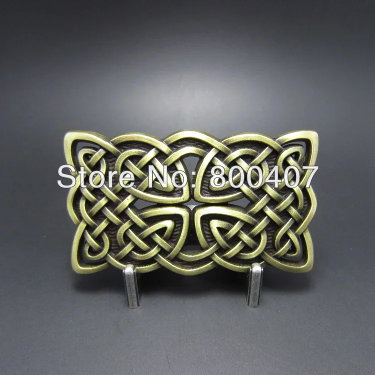 Новая Винтажная бронзовая прямоугольная пряжка с поперечным узлом в стиле