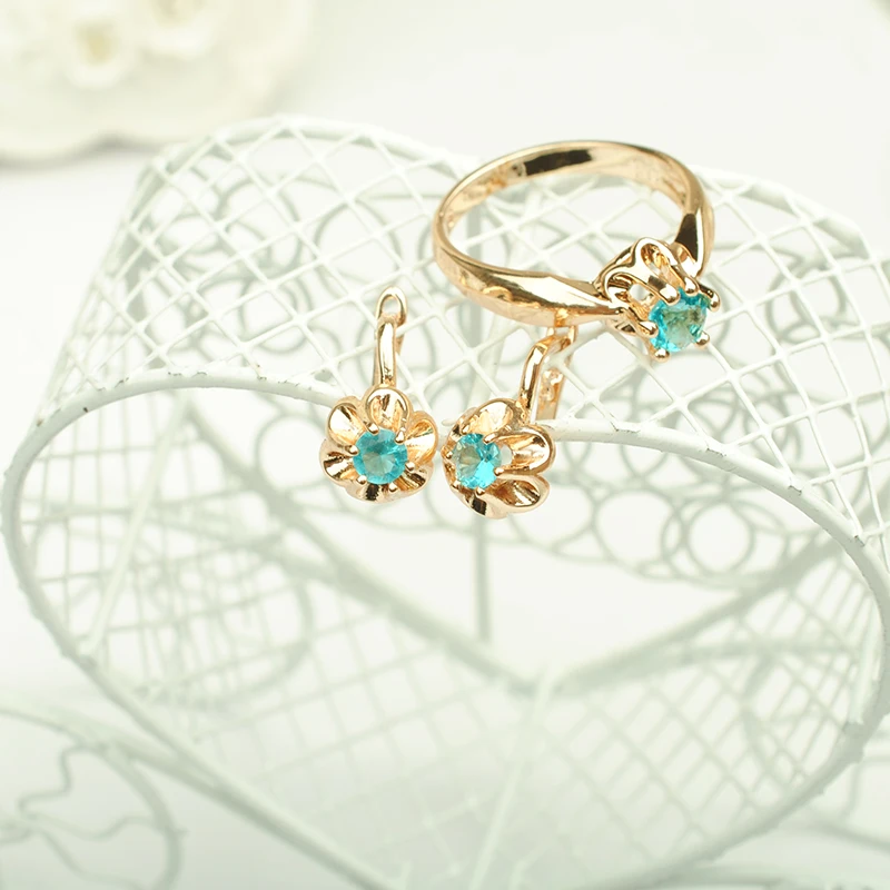 Женский ювелирный комплект из колье и серёг с фианитом|colorful jewelry sets|fashion setjewelry sets |