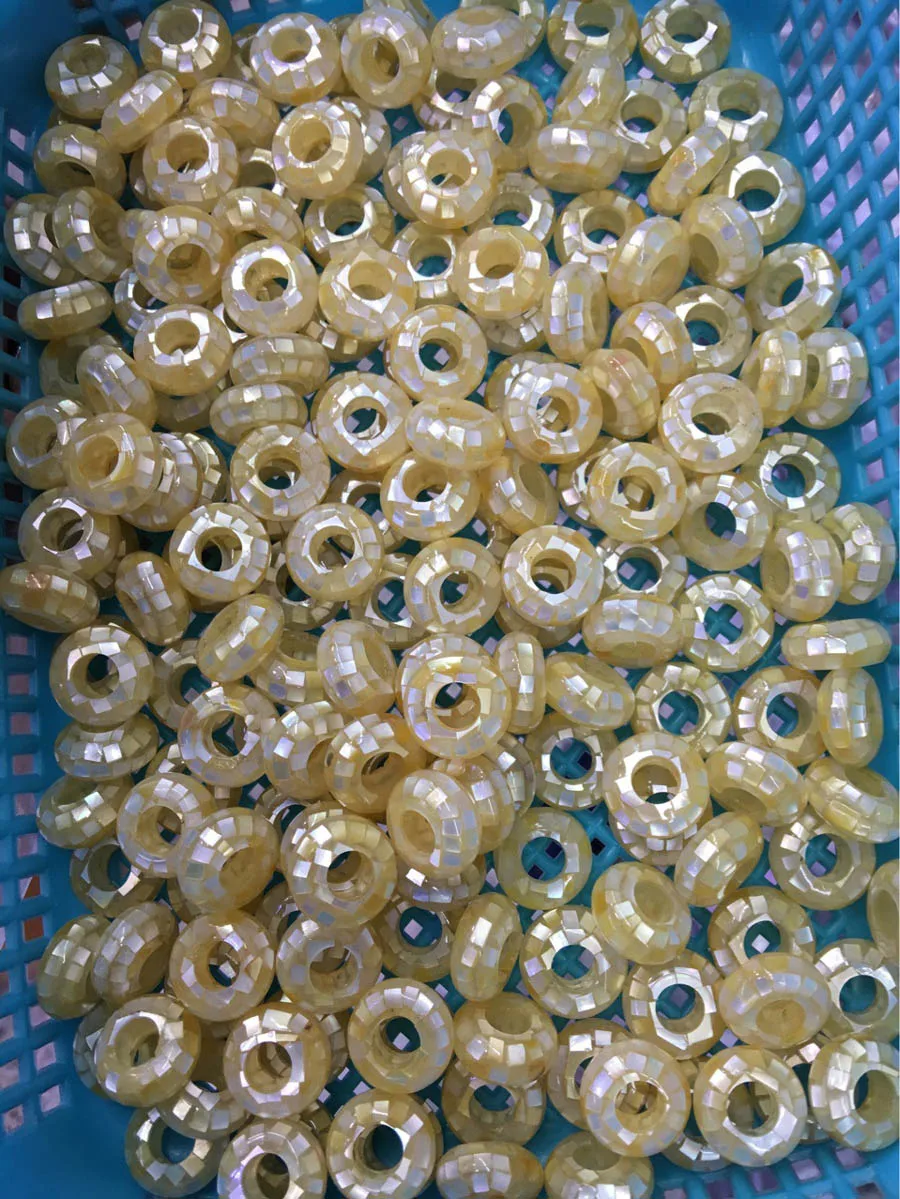 7x14mm Natural Shell Mosaic Beads MOP White Grey Yellow Abacus Shape Big Hole Loose DIY Jewelry Making | Украшения и аксессуары