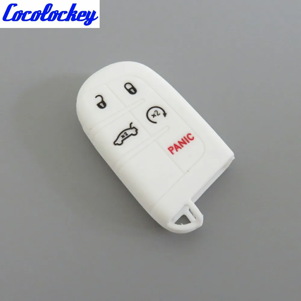 White Cocolockey силиконовый чехол ключ для Jeep Cherokee Renegade для Dodge Journey Dart Durango Зарядное устройство для Chrysler 300C случае ключ - Название цвета: White