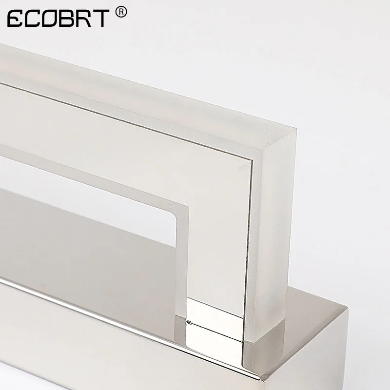 ECOBRT современное светодиодное освещение зеркала в ванной 9 Вт 42 см из нержавеющей стали туалетный светильник s Акриловые Настенные Бра Лампа 85-240VAC