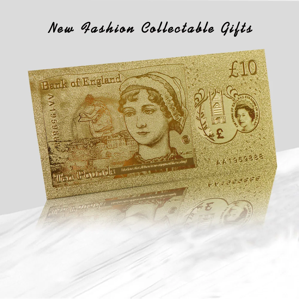 Фальшивые банкноты с покрытием золотом 10 фунтов|banknote gold|banknotes paper moneybanknote |