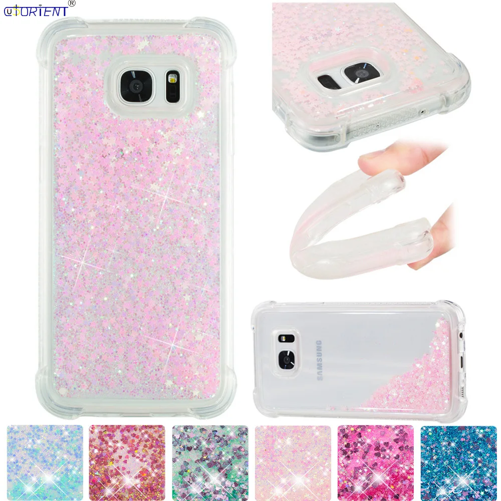 Мягкий чехол-бампер из ТПУ для Samsung Galaxy S7 Edge SM-G935F SM-G935FD Блестящий динамический