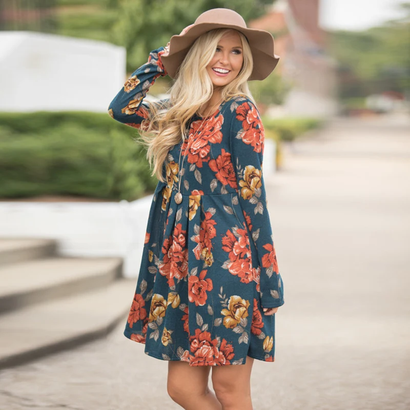 2018 Новое поступление осеннее мини-платье с длинным рукавом для женщин весеннее