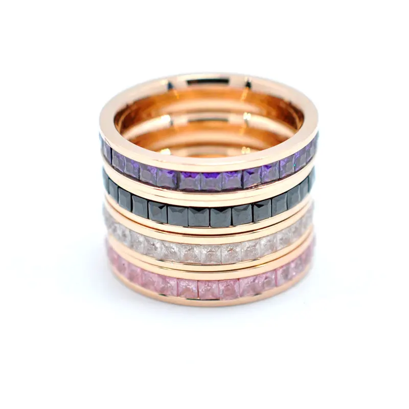 FYSARA роскошный мульти Цвет AAA кольцо с кристаллами для женщин модное ювелирное