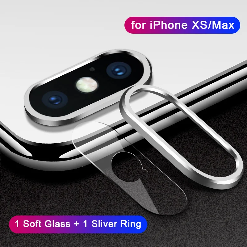 Silver xs and xs max Защита объектива камеры для iPhone XS Max XR X S R 10 закаленное стекло на iPhone7 7 8 Plus X R задняя пленка для объектива+ Защитная бампер кольцо - Цвет: Silver xs and xs max
