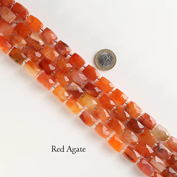 red agate Полный 15,5 'прядь естественных граней Amazon Aquamarin Роза Кристалл Агаты Баррель Свободные 20-21 бусины 15 мм* 12 мм размер для изготовления ювелирных изделий - Цвет: red agate