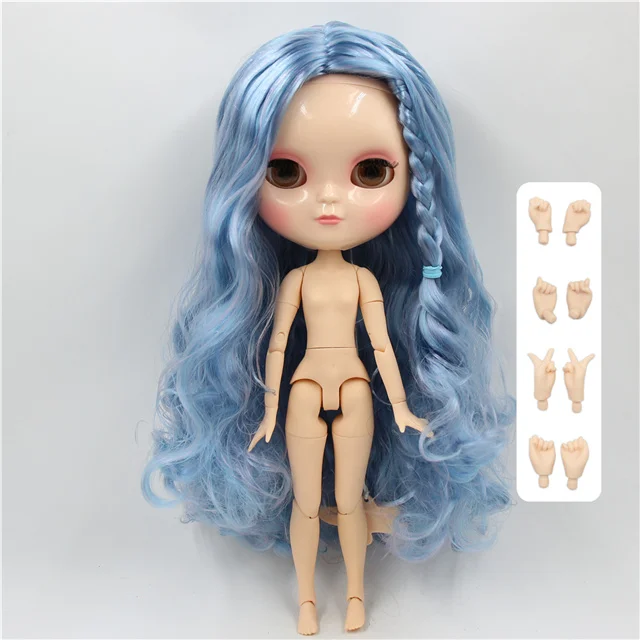DOLL WITH HAND B Ледяной куклы с небольшой грудью азон тела натуральной кожи короткие фиолетовые волосы BL135 1/6 30 см - Цвет: DOLL WITH HAND B