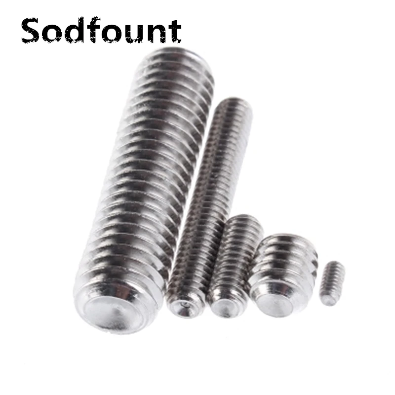 High-quality 100pcs/Lot M2X2/2.5/3/4/5/6/8/10/12mm 304 Stainless Steel Hex Socket Head Cap Screw Bolts set screws with cup point |
