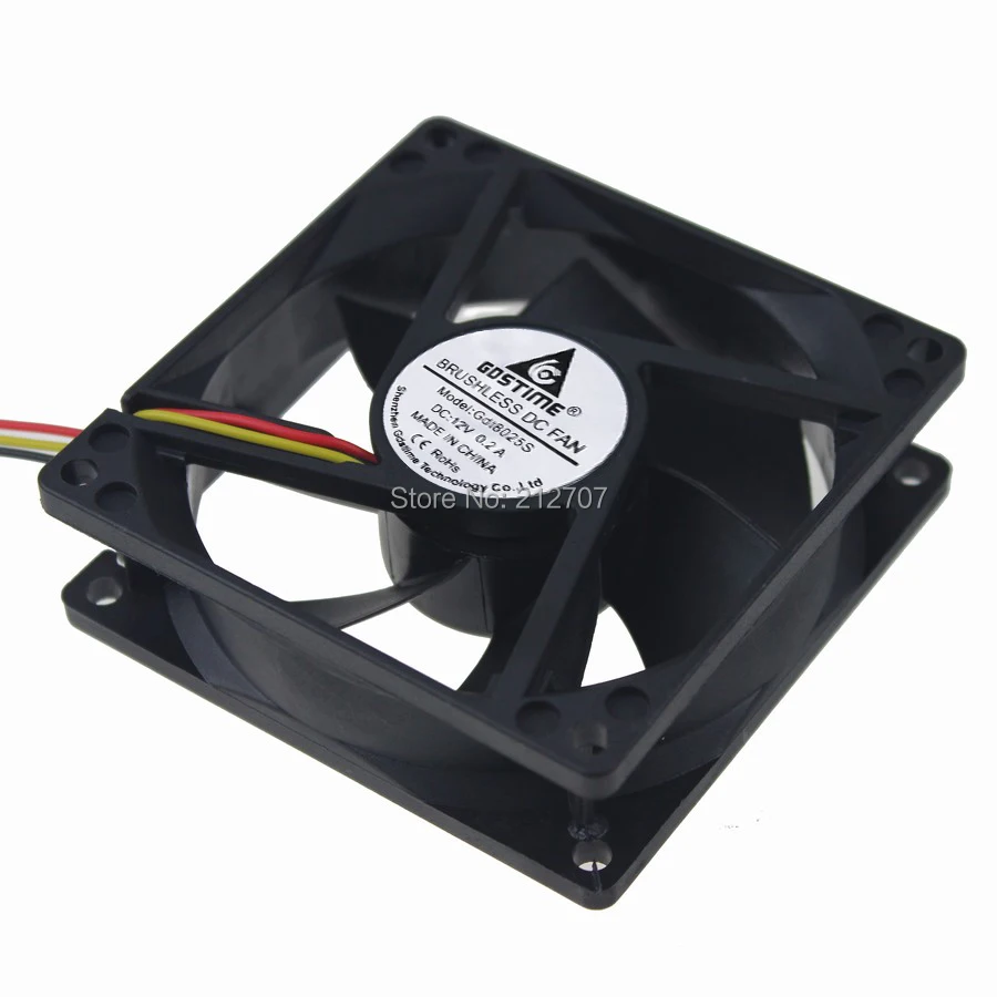 

50 шт. Gdstime 3Pin DC 12V втулка подшипника 8 см 80 мм 80x25 мм осевой вентилятор охлаждения компьютера