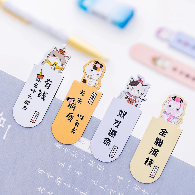 3 шт./компл. Kawaii кошка животные магнитные закладки для книг фотография зажим