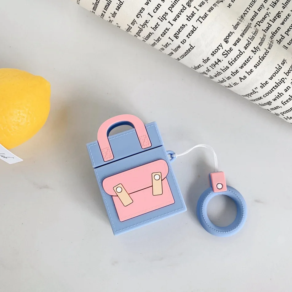 Чехол для наушников s для AirPods чехол 3D милый кот поросенок мультфильм для Apple Air Pods Защитная крышка для Earpods чехол для наушников кольцевой ремешок - Цвет: M