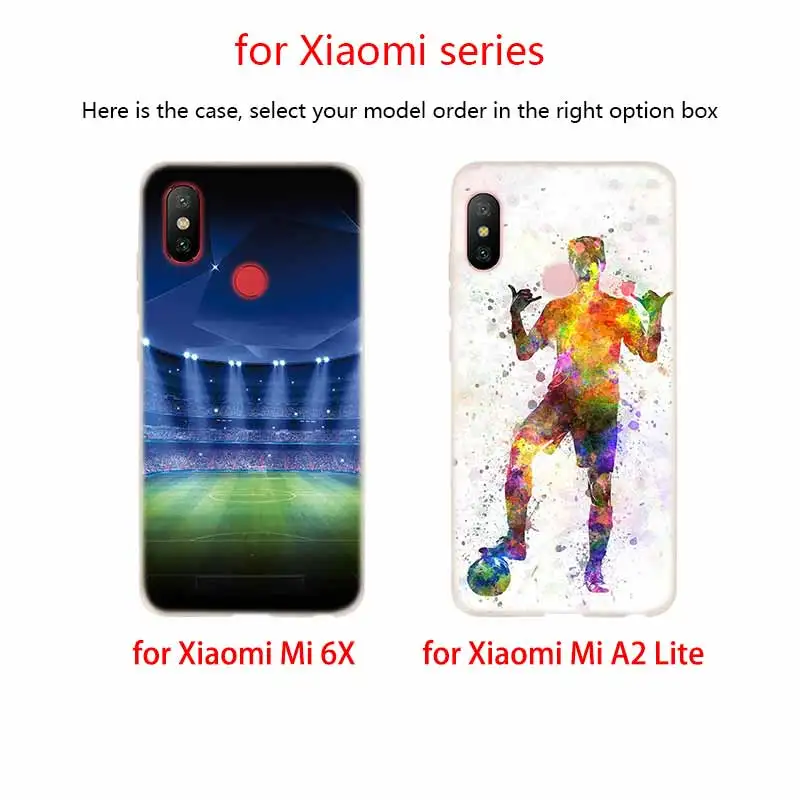 Мягкий силиконовый чехол из ТПУ для Xiaomi Mi 11 10 8 9 CC9 E Poco X3 Pro A2 A3 Lite SE 6X Ultra футбольный