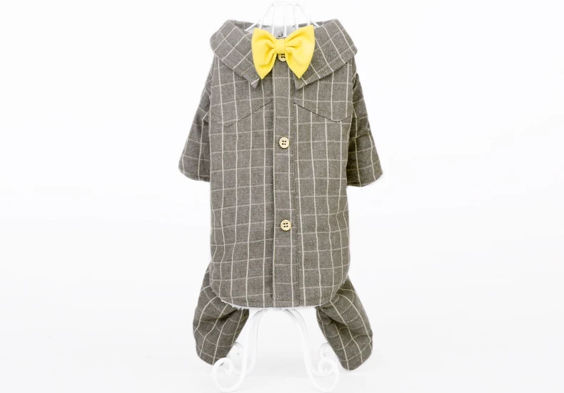 Британский Стиль Собаки Кошки классный модный костюм с рисунком решетка для