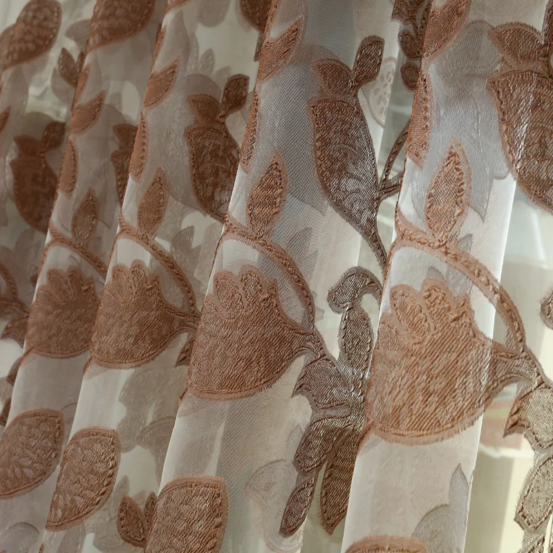 Бесплатная доставка цветочные занавески белые прозрачные Занавески панель окно