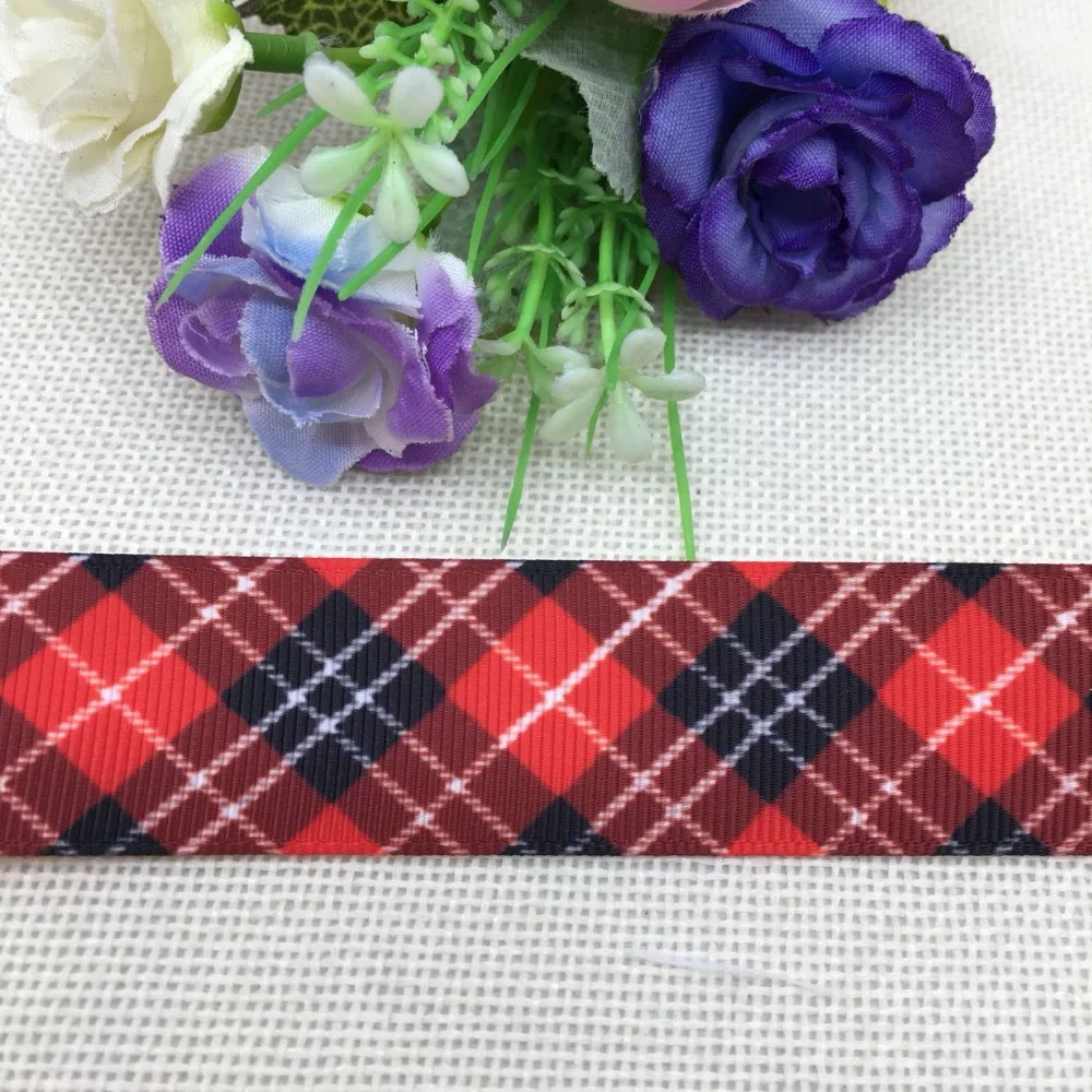 1 &quot(25 мм) плед красочные печатные ленты Grosgrain для DIY материалы ручной работы