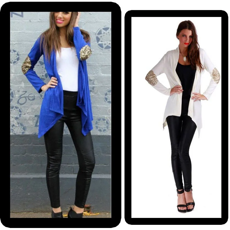 

Europe&America Style Autumn Women Cardigan Coat Long Sleeve Sweatshirt Jacket Ladies Casual Outwear Splicing Coat