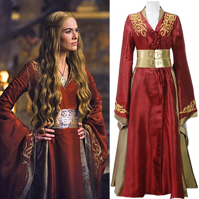 Роскошная красная Игра престолов королева cosplay Dress платье карнавальный костюм на