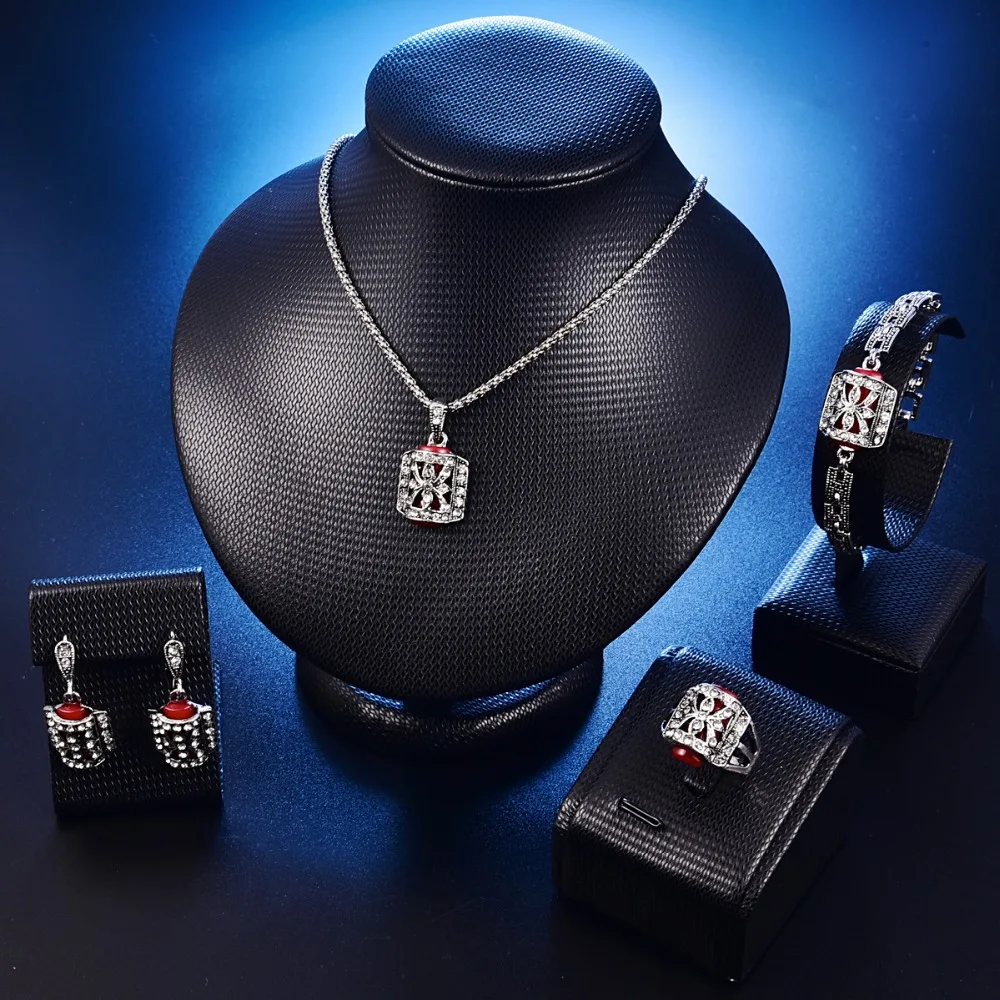 Новый дизайн античный серебряный цвет Ювелирные наборы модные Смоляные Наборы