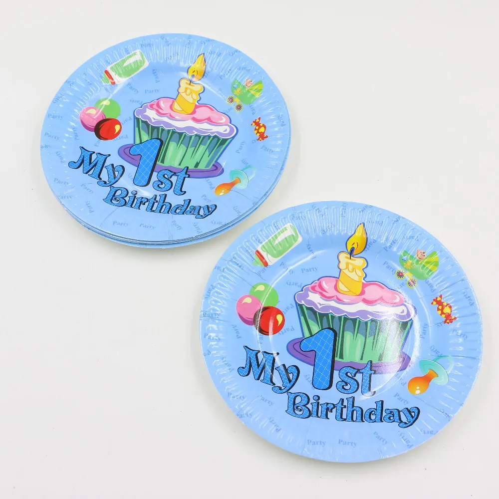 Дети сувениры украшения Baby Shower Посуда 1 ST Бумага Таблички Happy День рождения