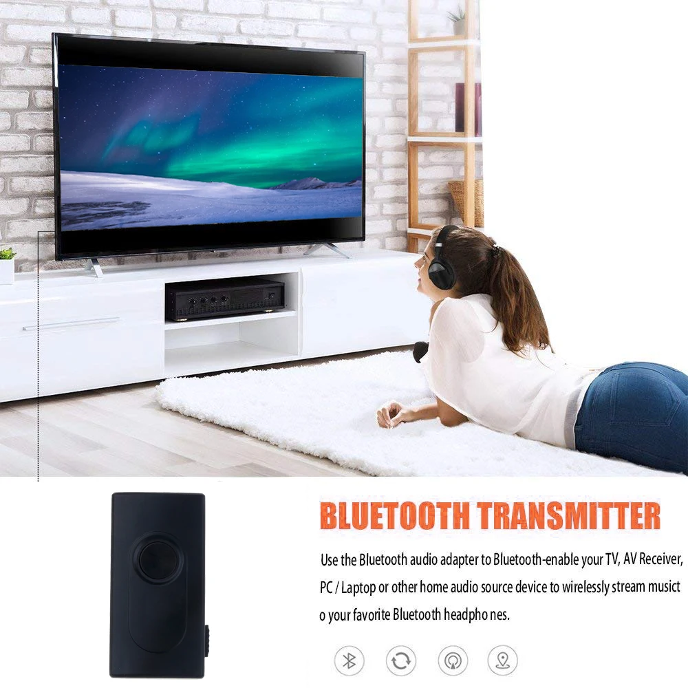 kebidu 2 in 1 Wireless Bluetooth V4.2 Transmitter Receiver A2DP 3.5mm Adapter Stereo Audio Dongle For TV Car /Home Speakers MP3 |