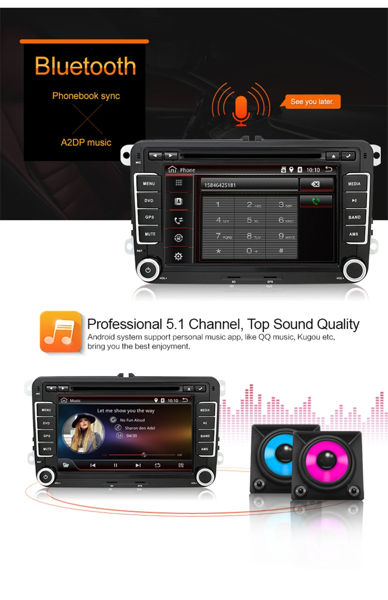 Авторадио 2 Din Android 7 1 автомобильный dvd плеер для VW Модели Авто Polo Golf Passat Tiguan Skoda Superb