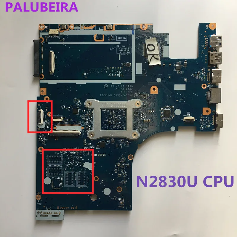 PALUBEIRA NM A311 для Lenovo G50 30 материнская плата портативного компьютера с N2830 процессор