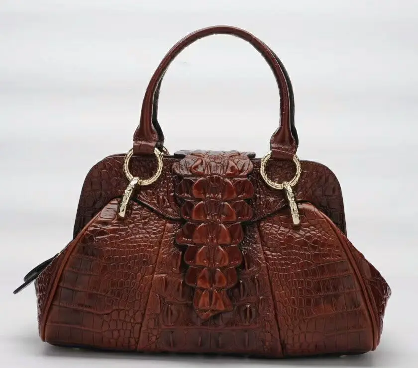 high quality vintage women bag genuine leather crocodile pattern bags luxury ladies handbags | Багаж и сумки