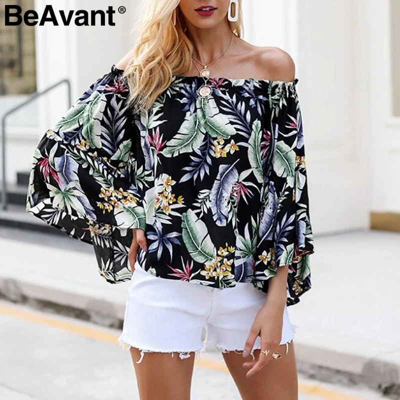 Женская пляжная блузка с цветочным принтом BeAvant Boho Повседневная Блузка