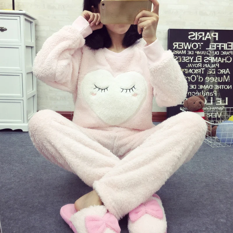 Женские зимние пижамы наборы МИЛЫЙ Тоторо принт с длинными рукавами куртки +