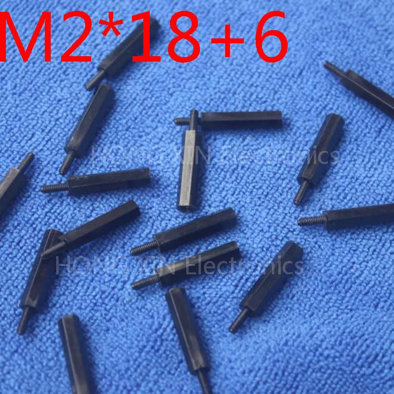 

M2*18+6 1pcs Black nylon Standoff Spacer Standard M2 Male-Female 18mm Standoff Kit Repair parts High Quality