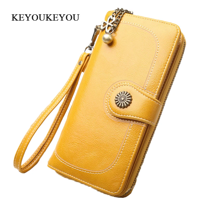 KEYOUKEYOU Для женщин кошельки Длинные из искусственной кожи кошелек женский