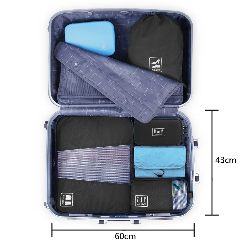 BAGSMART 4 Pcs Travel Organizer Bags Kit Packing Cube Shoes Pouch Electronic Toiletry Bag Luggage Storage Suit | Багаж и сумки
