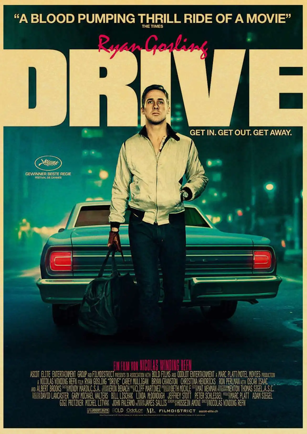 E101 Drive Ryan Gosling Carey Mulligan винтажный бумажный плакат настенная живопись украшение дома 42X30 см 30X21 см - Цвет: E101
