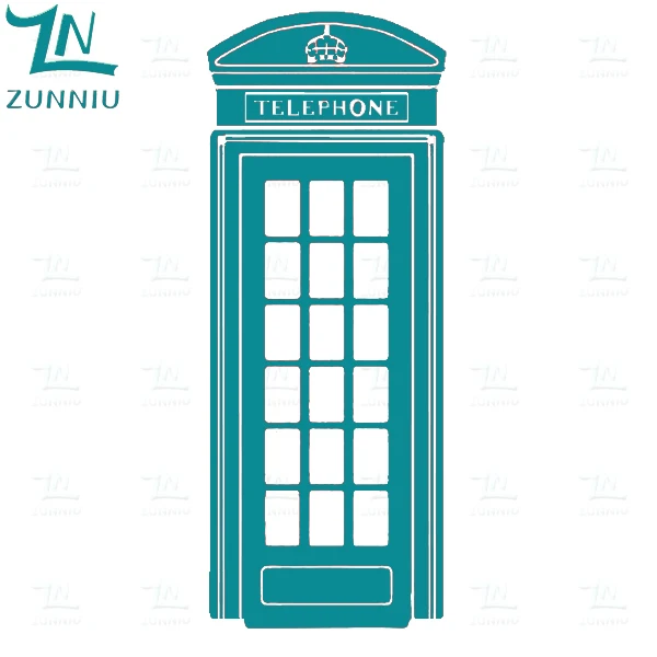 teal D0018 лондонская телефонная коробка Наклейка на стену Ретро Великобритания телефонная Наклейка Фреска художественная виниловая наклейка на стену для гостиной украшение дома - Цвет: teal