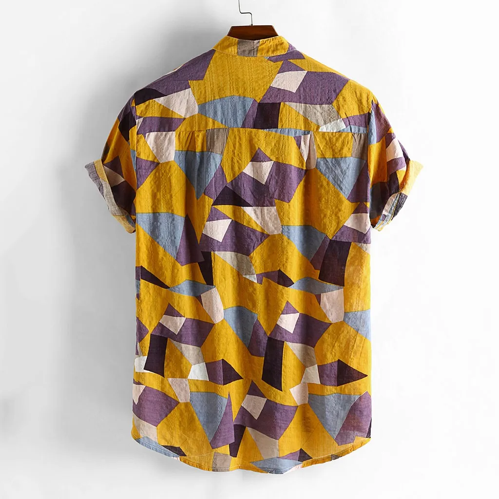Мужская рубашка Camisa летняя с коротким рукавом мужская повседневная Свободная
