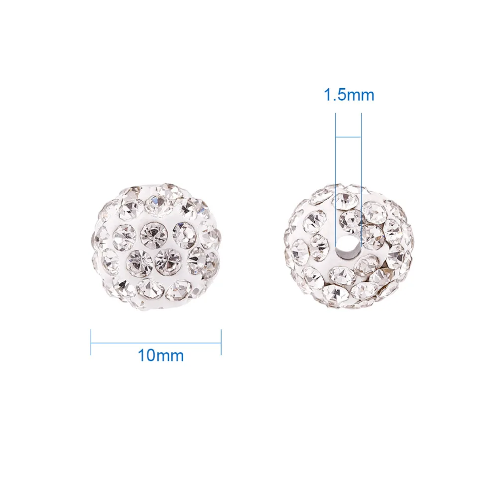 Бусины для стразы из полимерной глины Круглые 10 мм отверстие 1 5 шт. | Украшения и