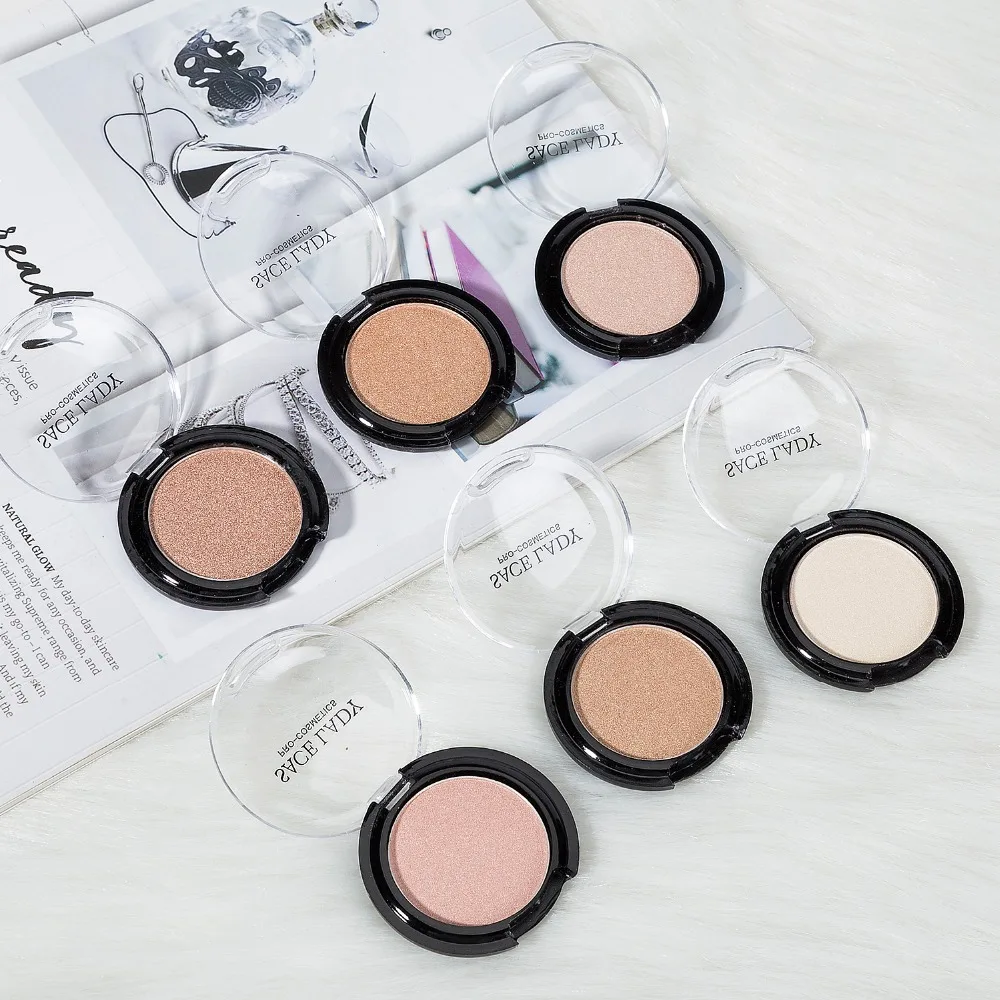 Face Highlighter Blusher Powder Makeup Palette Waterproof Natural Shimmer Pigment Highlighters Contour Bronzers | Красота и здоровье