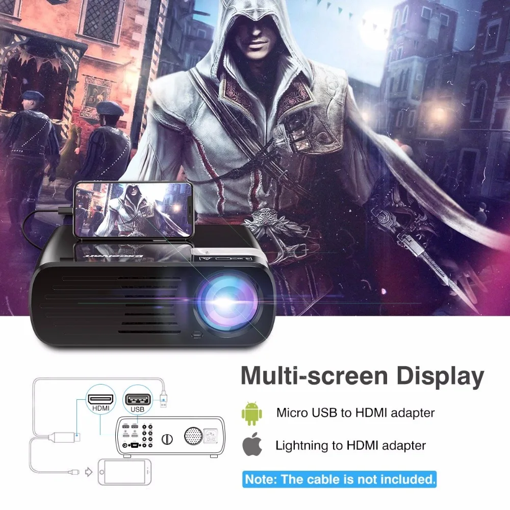Excelvan BL23 2600 люмен светодиодный проектор мультимедийный домашний кинотеатр Proyector