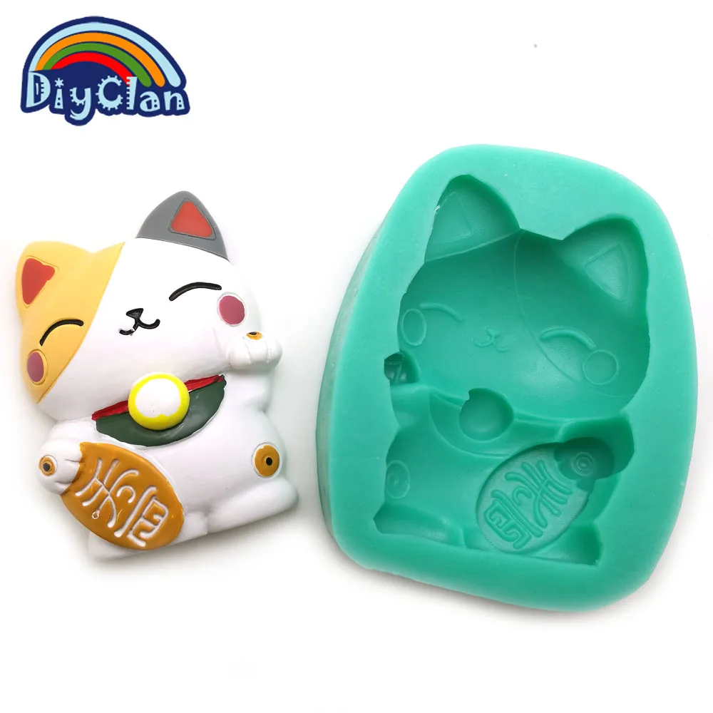 Lucky Fortune Cat Силиконовые формы для украшения торта любовь Кошка форма для шоколадного фондана животное Полимерная глина инструменты