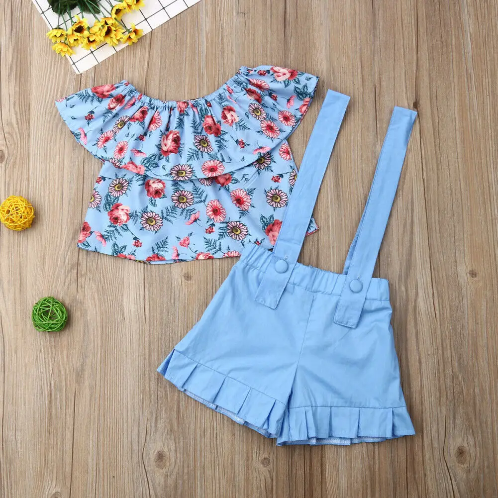Pudcoco/2021 Детские костюмы для девочек Одежда малышей Enfant Fille Infantis Летняя блузка с