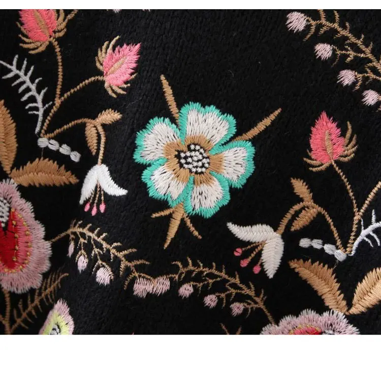 Роскошные Embroidey для женщин свитеры 2018 осень зима цветочный негабаритных пуловеры