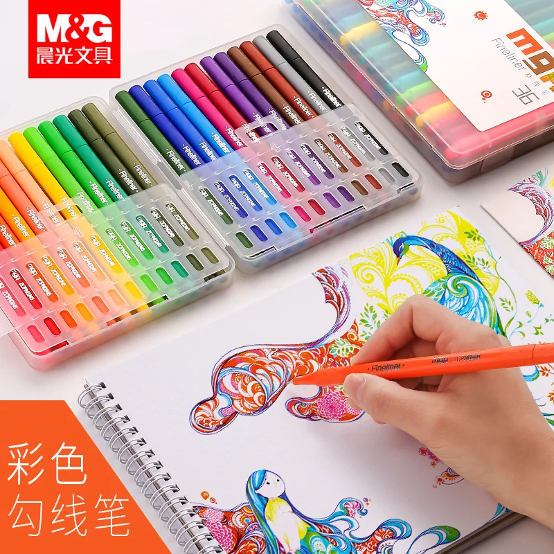 

Ручка-игла M & G цветная, 0,3 мм, с крючком, водонепроницаемая, 24 цвета