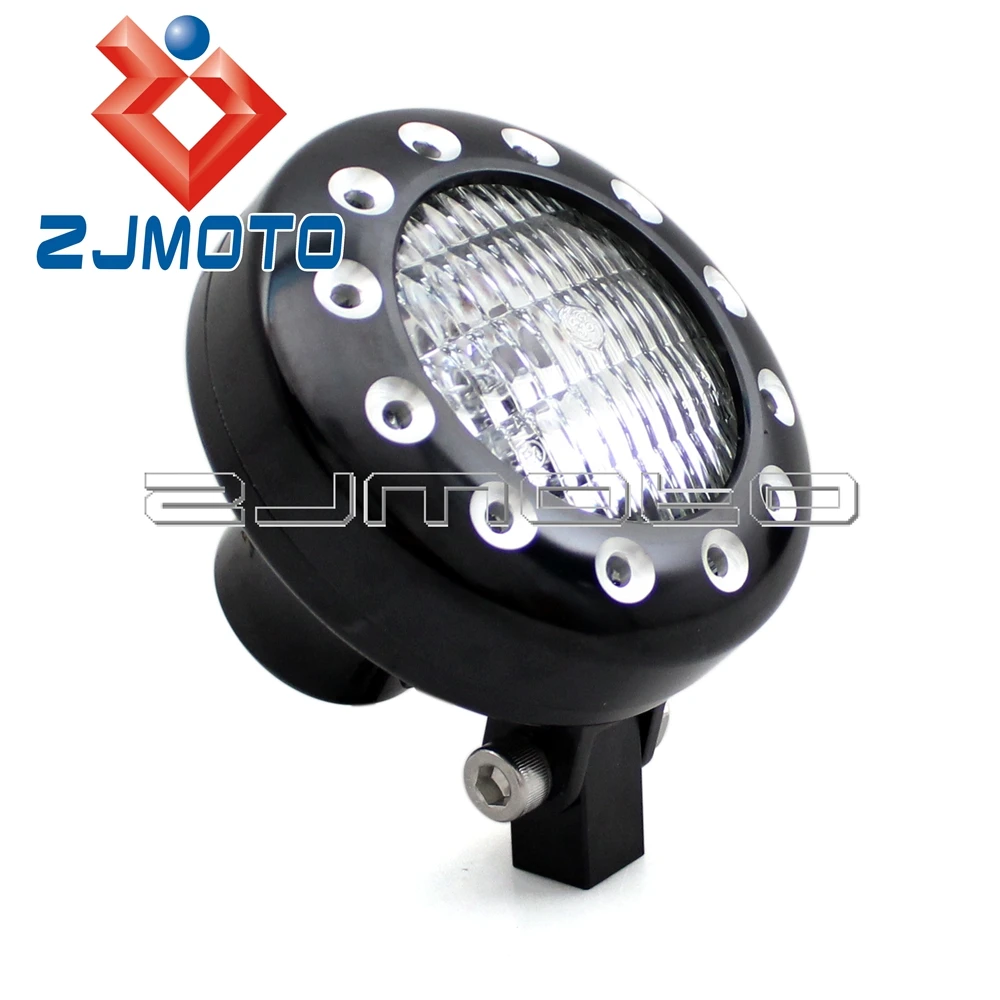 Мотоциклетный черный Головной фонарь с ореолом алюминиевый налобный для Harley Honda