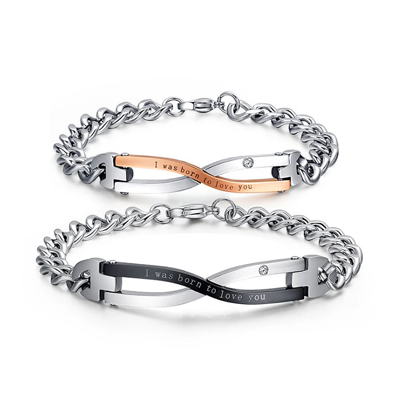 Браслет Infinity из нержавеющей стали для мужчин и женщин браслет возлюбленной