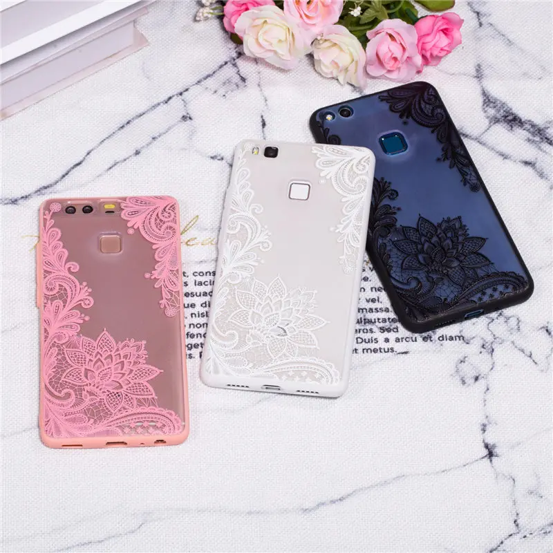 Floral Lace Mandala Case For Huawei P9 Lite 2016 Hard PC+TPU Silicone Phone VNS-L21 VNS-L31 P9lite |