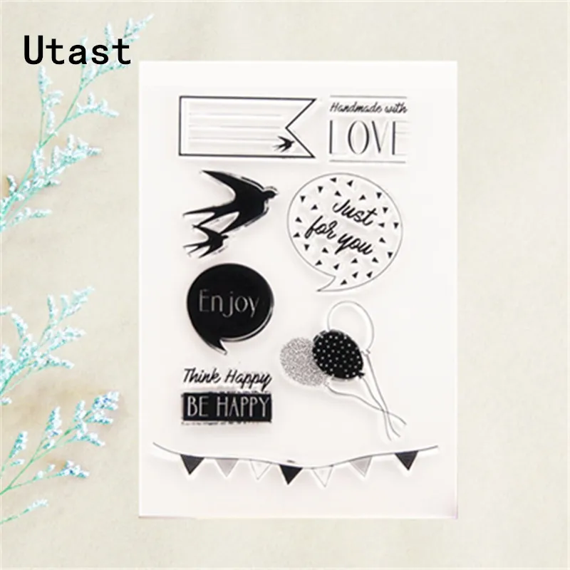 Прозрачные силиконовые штампы в виде воздушных шаров с надписью Love