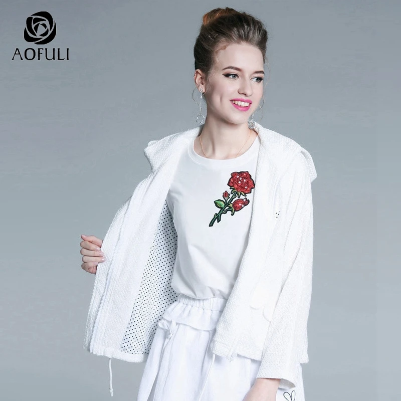 L ~ 6XL клетчатая текстура осенняя белая куртка с капюшоном толстовки длинными